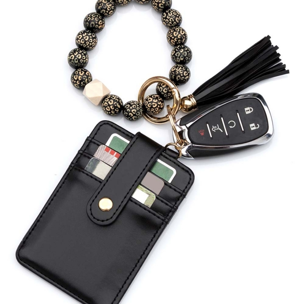 Black Key Ring and Wallet Bracelet